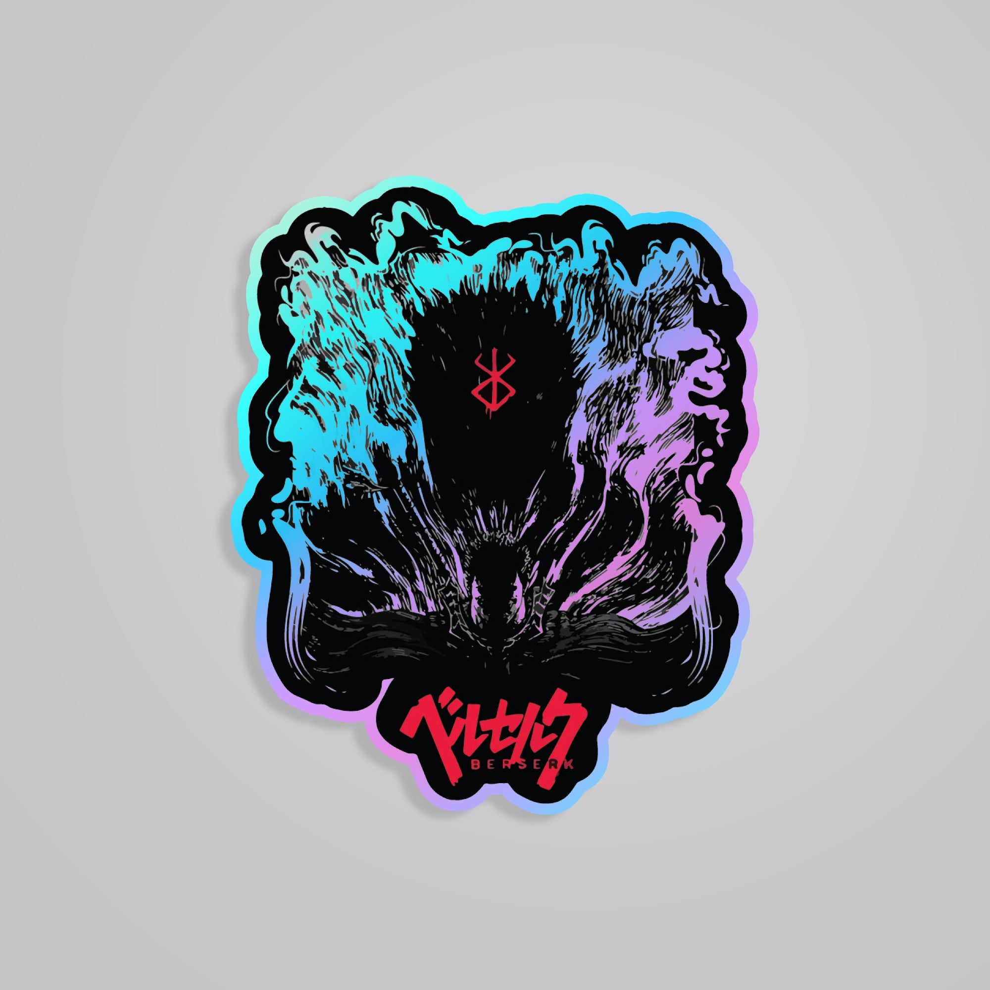 Black Swordsman Guts Berserk Anime Holographic Sticker – Unleash the  Darkness with Shimmering Intensity