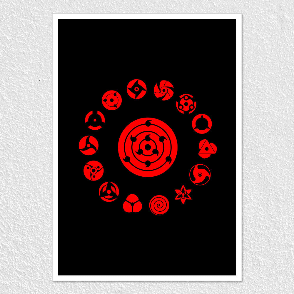 All Sharingan Naruto Anime Poster - Exclusive Anime Wall Art