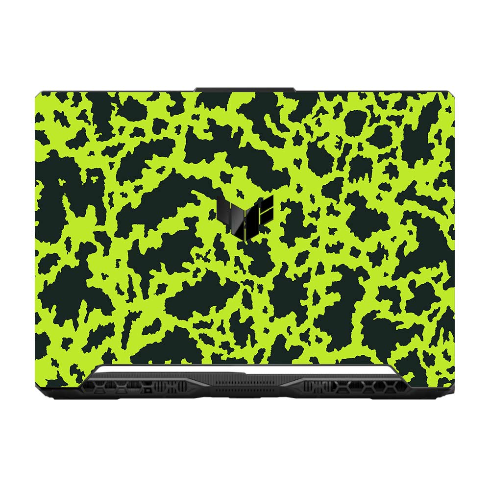 Neon Green Splatter Camo Asus TUF F15 FX506 and A15 FA506 Laptop Skin