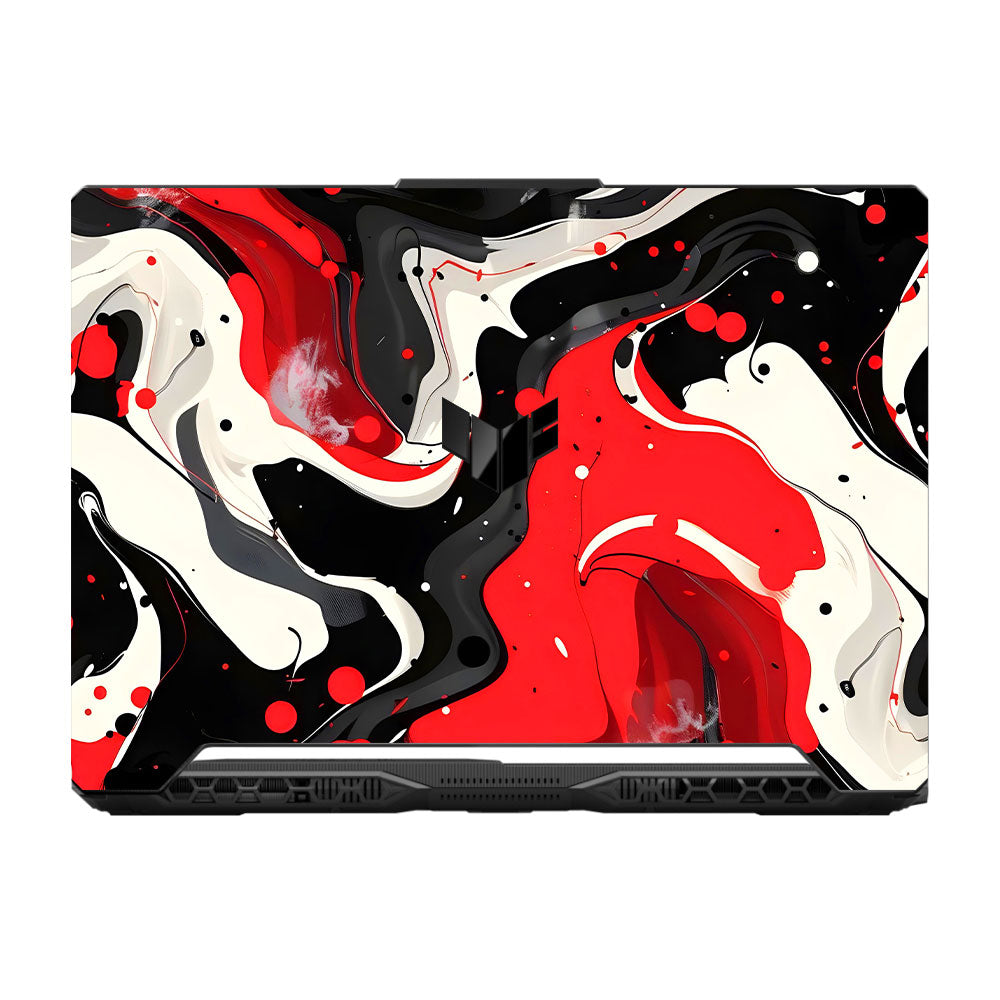 Red and White Paint Swirls Asus TUF F15 FX506 & A15 FA506 Laptop Skin