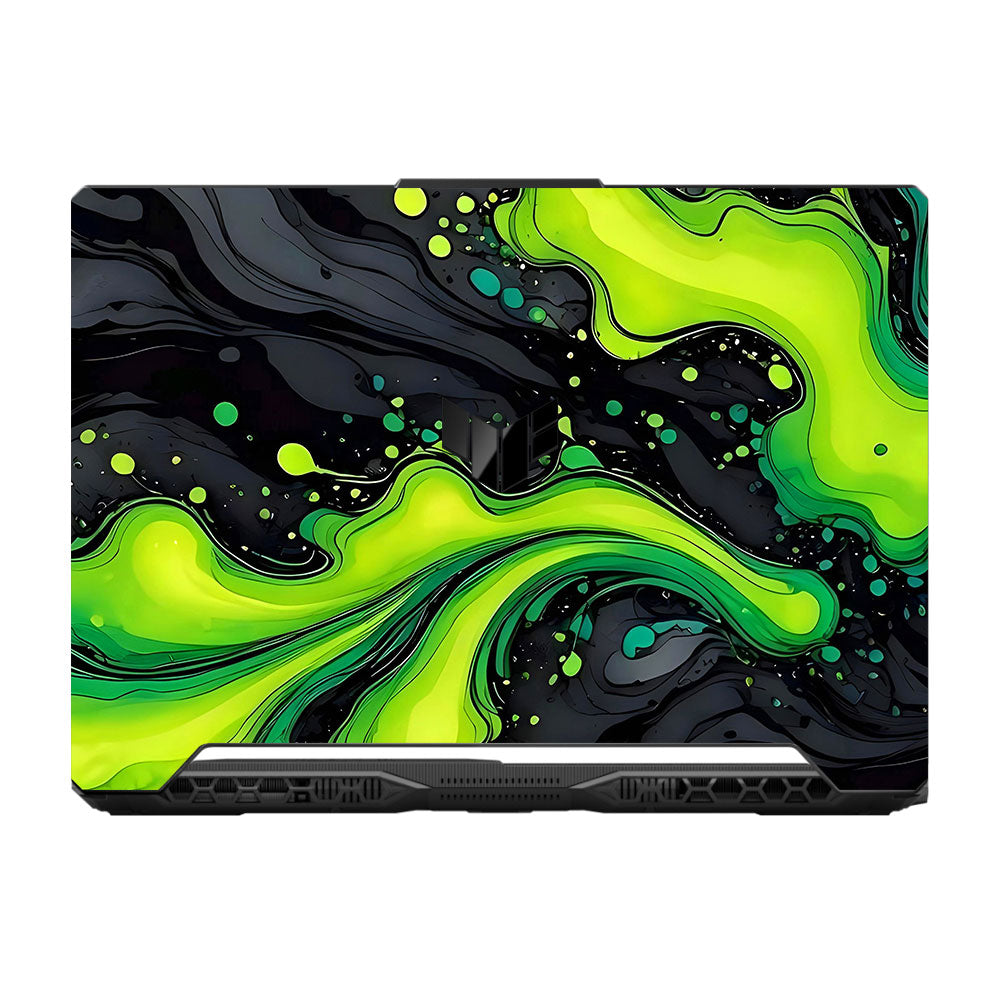 Neon Green Paint Swirls Asus TUF F15 FX506 & A15 FA506 Laptop Skin