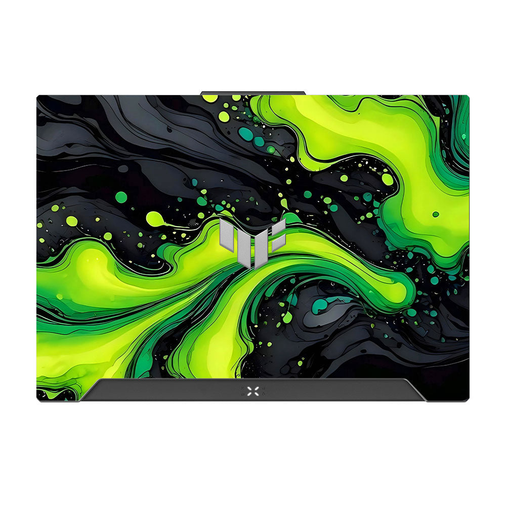 Neon Green Paint Swirls Asus TUF F15 FX507 & A15 FA507 Laptop Skin