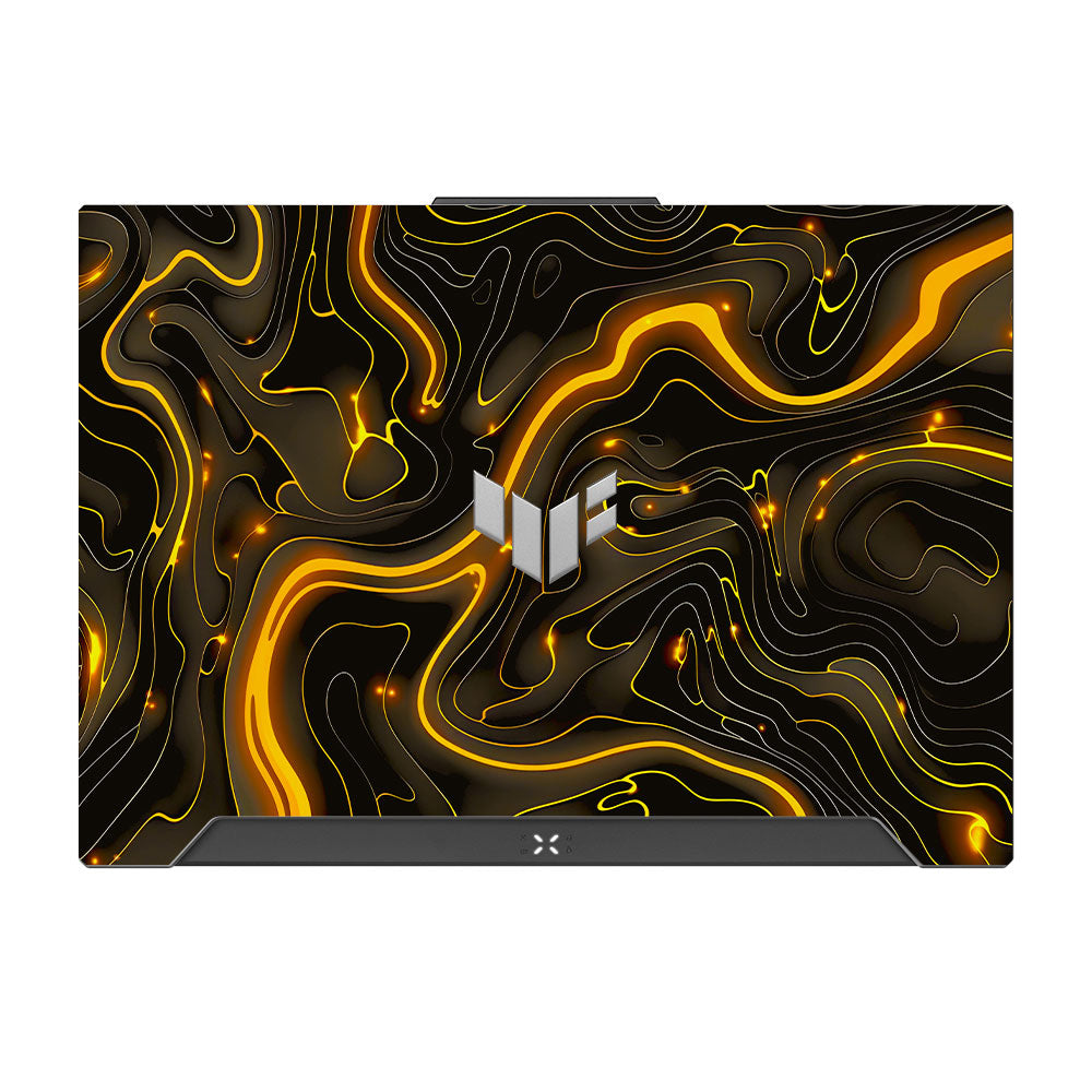 Golden Lava Waves Asus TUF F15 FX507 and A15 FA507 Laptop Skin