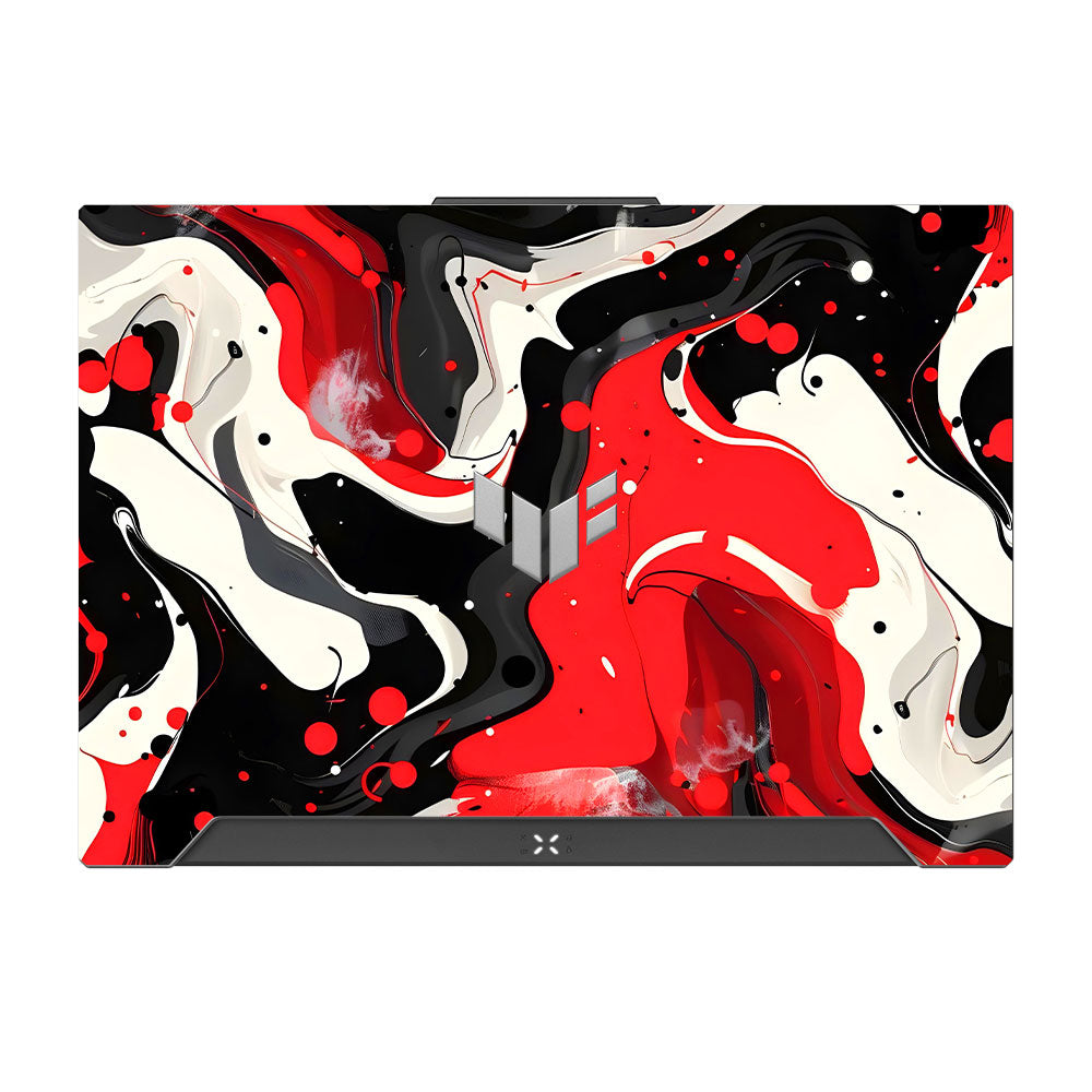 Red and White Paint Swirls Asus TUF F15 FX507 & A15 FA507 Laptop Skin