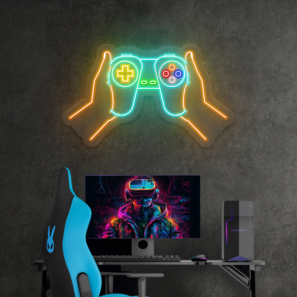 Fomo Store Neon Signs Gaming Game Controller in Hand