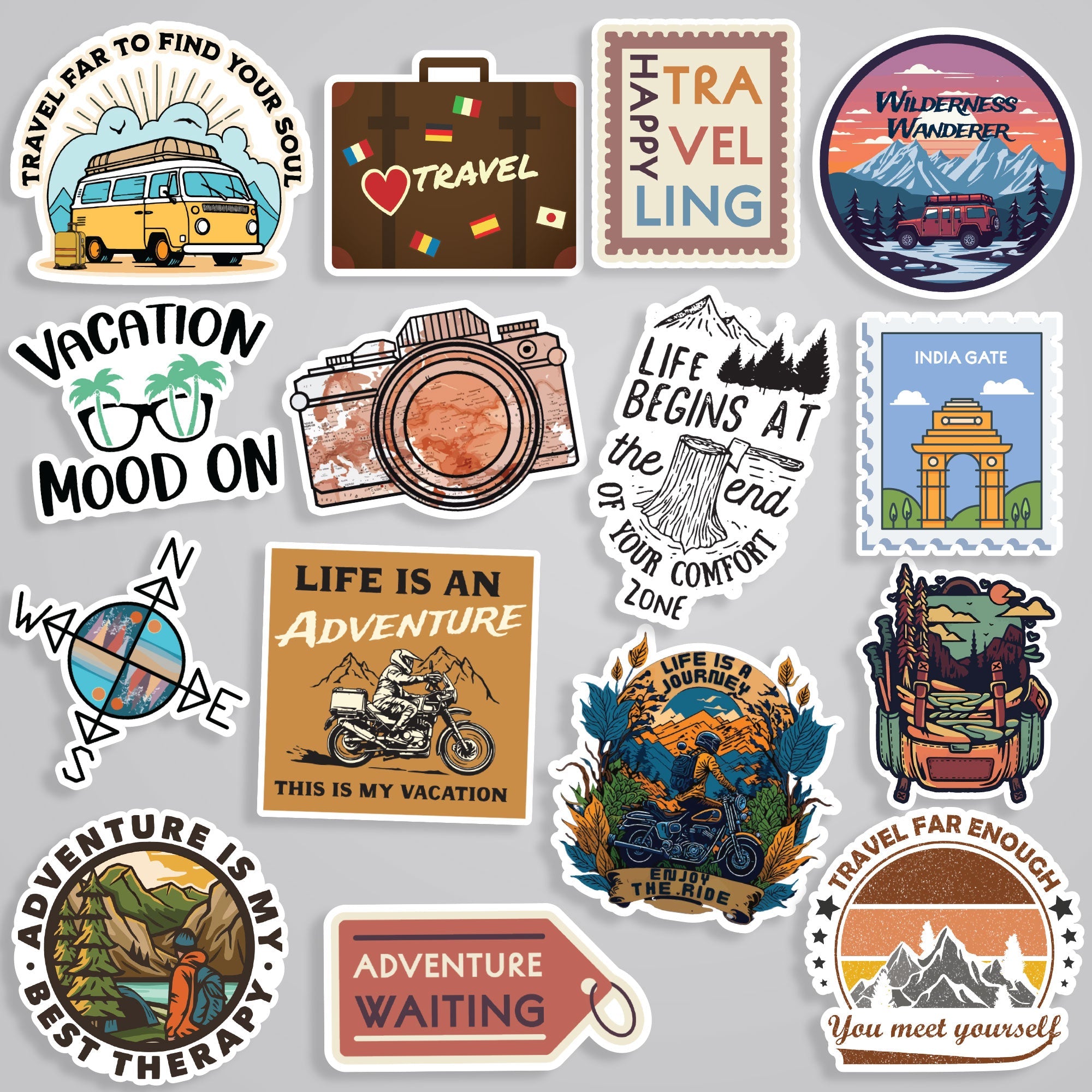Fomo Store 15 Travel Stickers in Pack 2