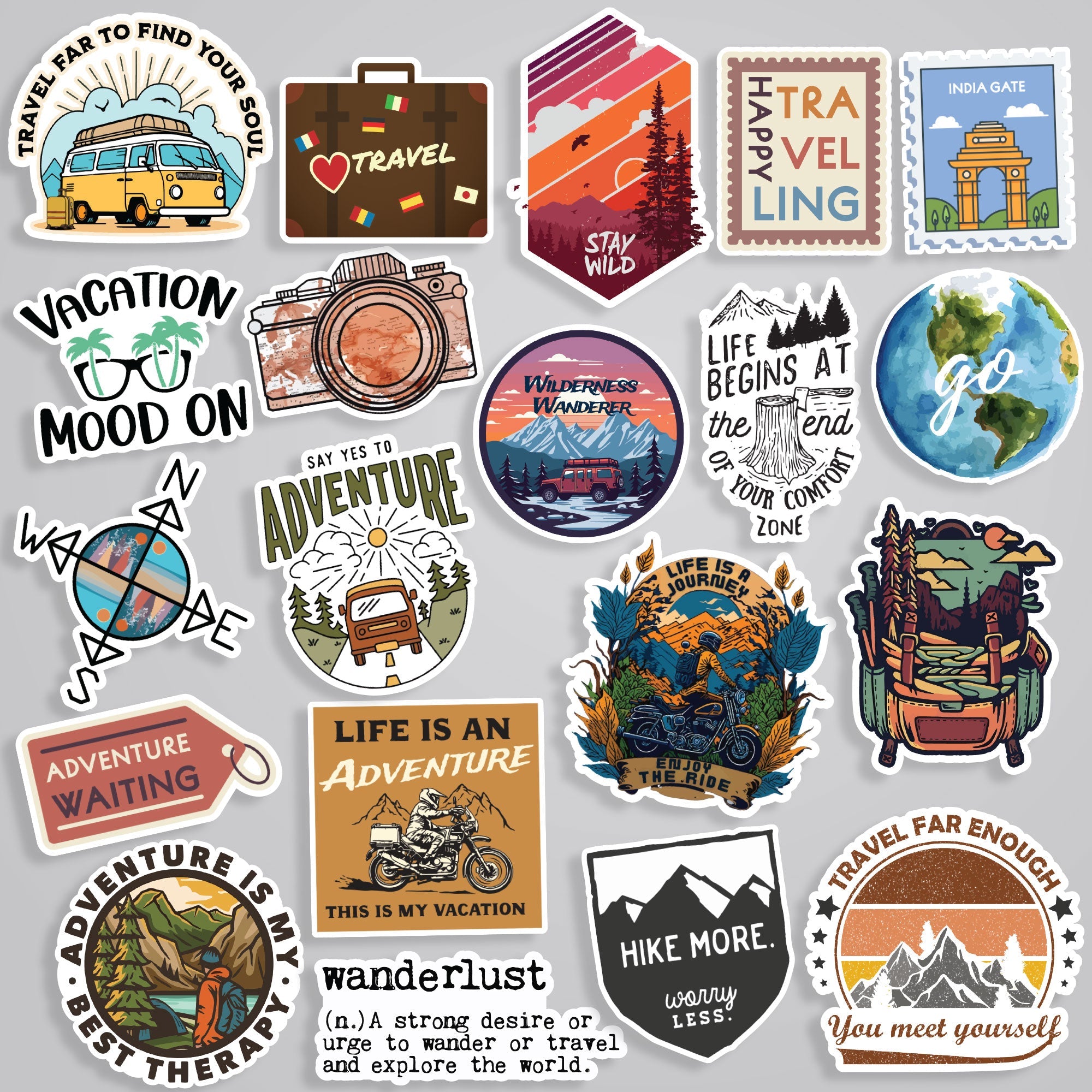 Fomo Store 20 Travel Stickers in Pack 2