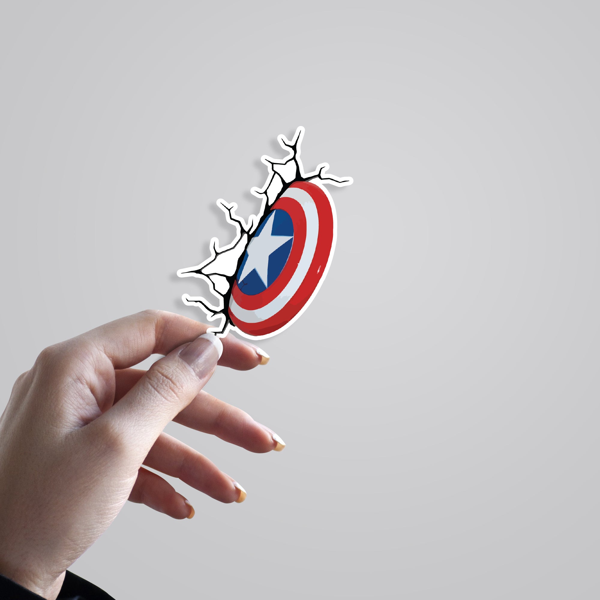 Captain America's Shield Stuck in Wall Movies Stickers