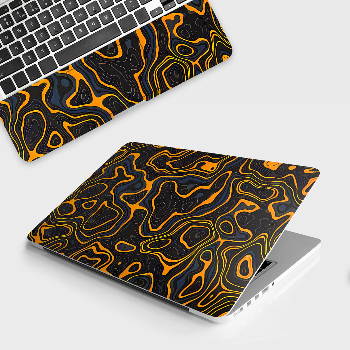 Fomo Store Laptop Skins Miscellaneous Amber Topographic Waves