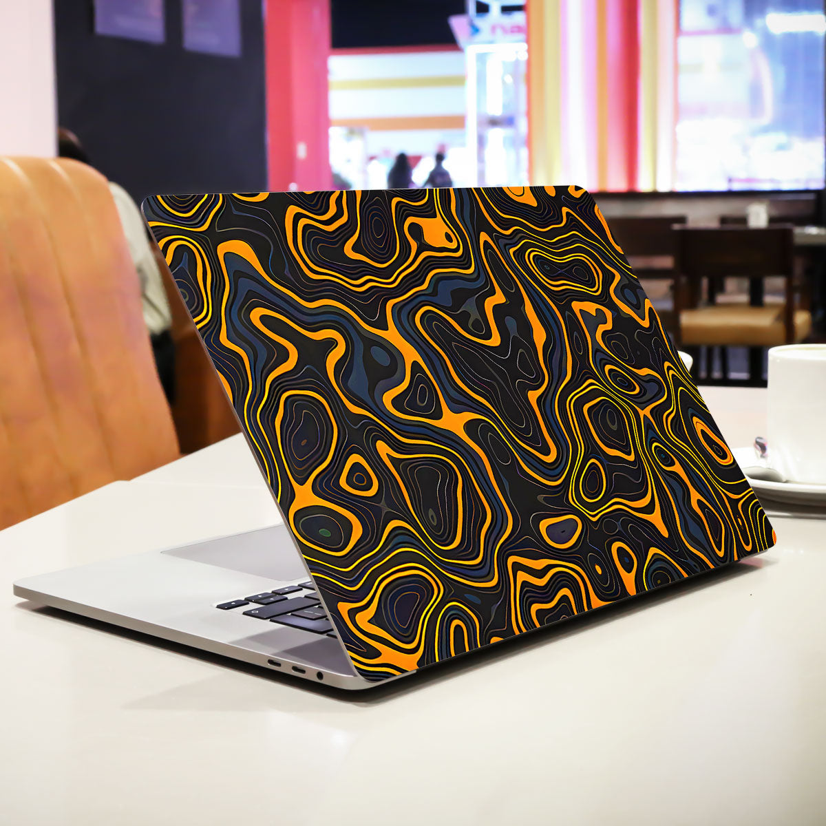 Amber Topographic Waves Laptop Skin