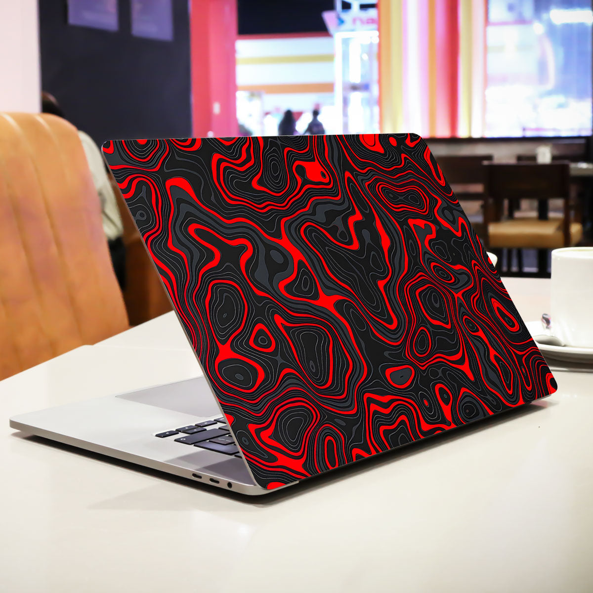 Crimson Waves Laptop Skin