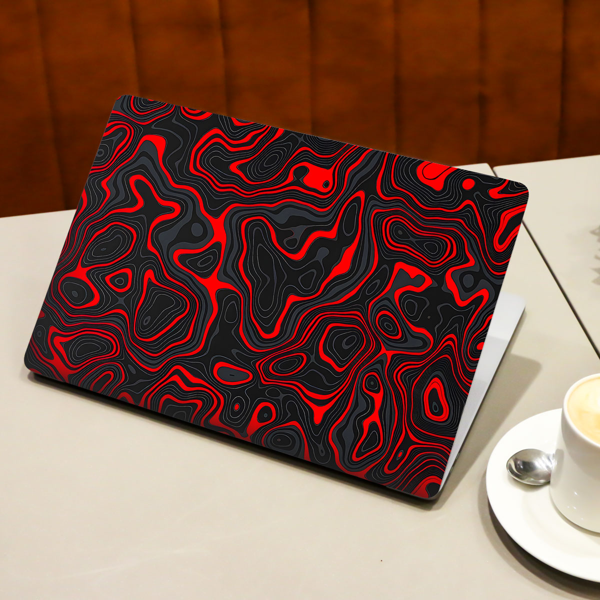 Crimson Waves Laptop Skin