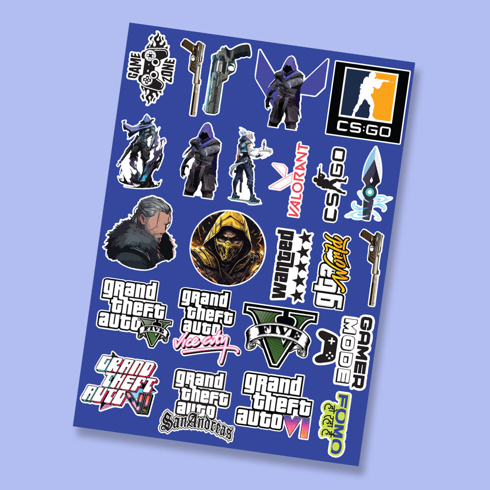 Fomo Store Mini Stickers Gaming Gamer's Choice Sheet 1