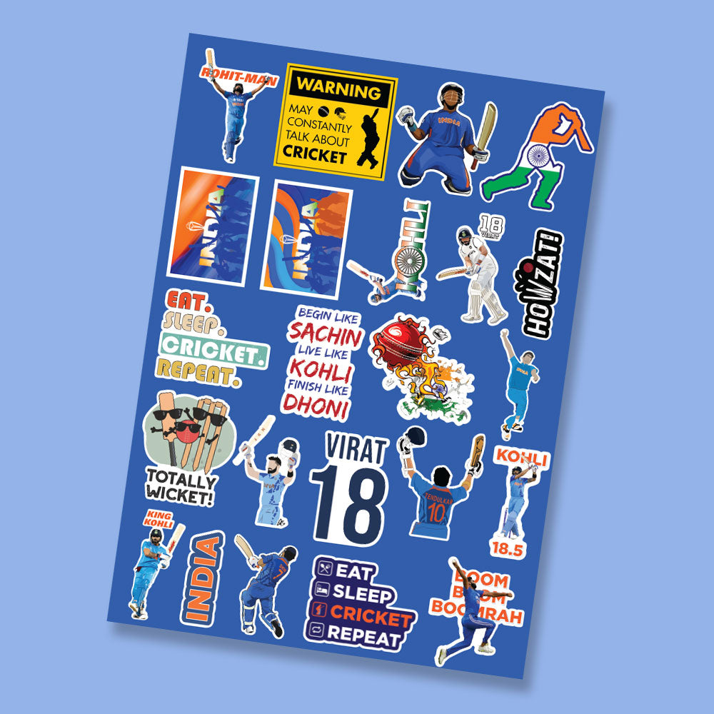 Fomo Store Mini Stickers Sports Cricket Fever Sheet 1