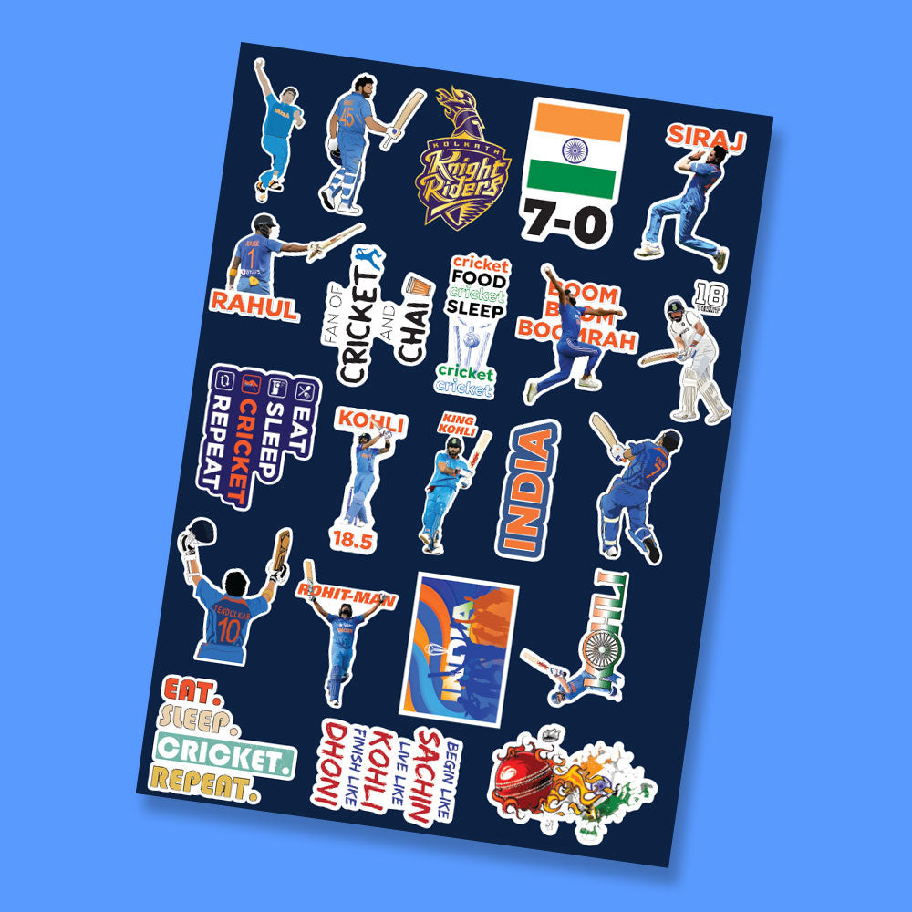 Fomo Store Mini Stickers Sports Cricket Fever Sheet 2