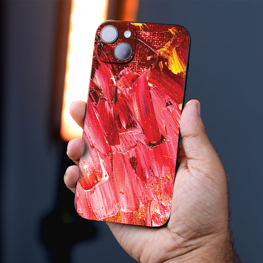 Fiery Red Texture Abstract Mobile Skin