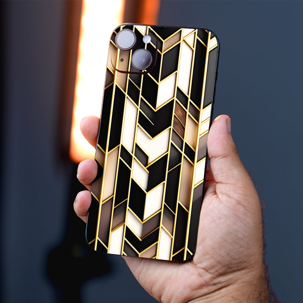 Golden Chevron Luxe Abstract Mobile Skin