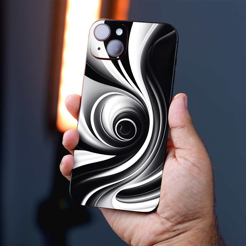 Monochrome Swirl Illusion Abstract Mobile Skin