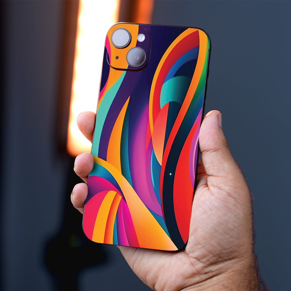 Rainbow Ribbons Abstract Mobile Skin