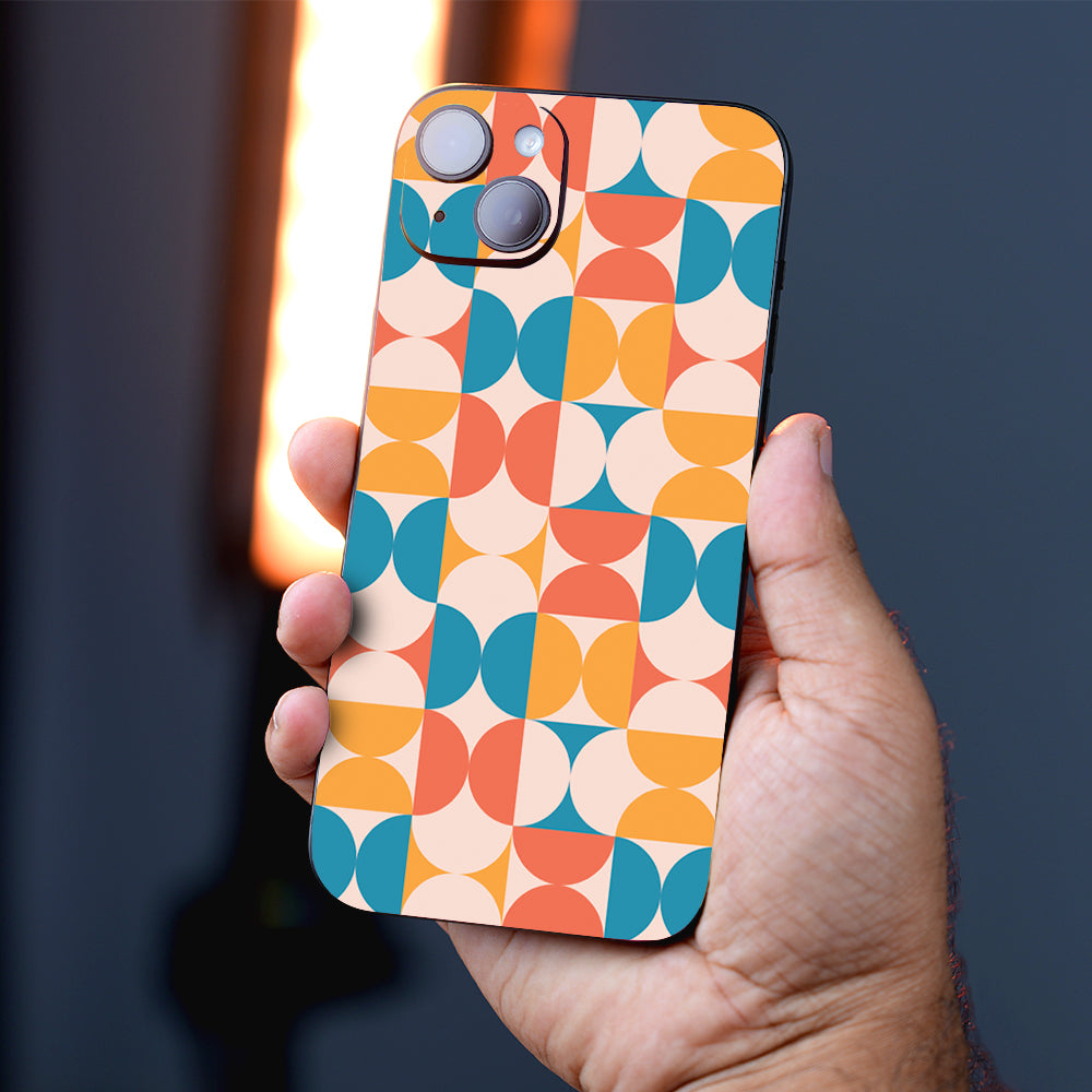 Retro Geo Circles Abstract Mobile Skin