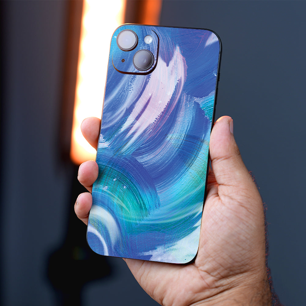 Serene Blue Swirl Abstract Mobile Skin