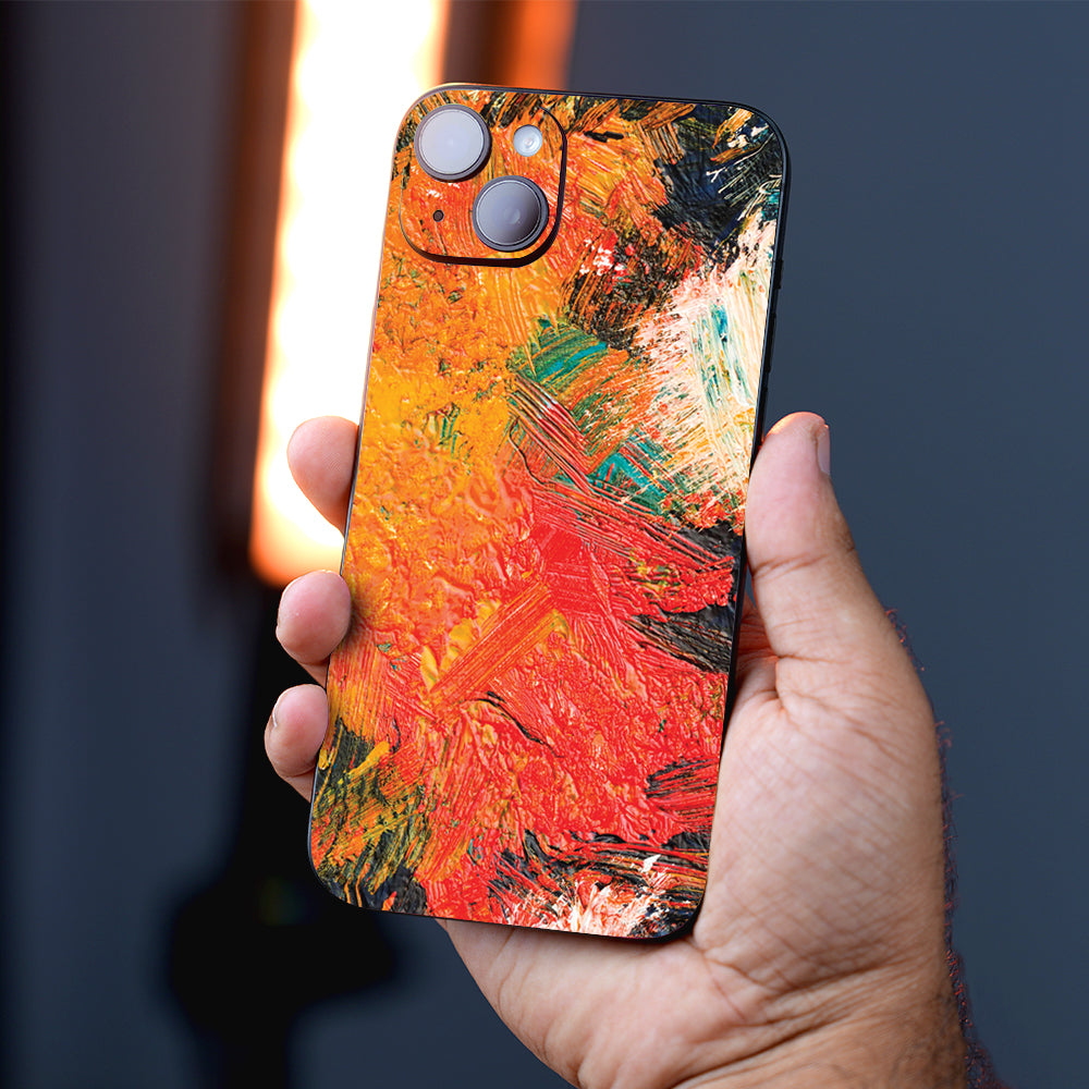 Vibrant Firestroke Art Abstract Mobile Skin