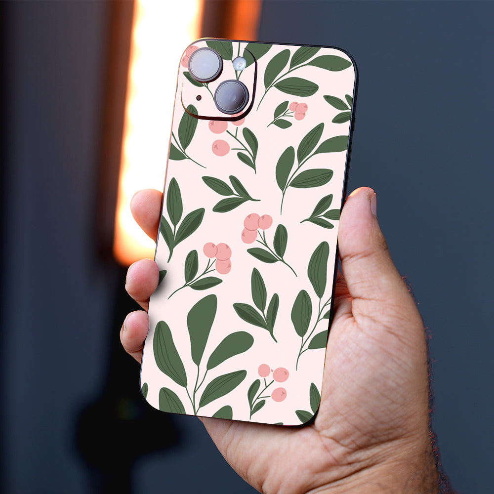 Floral Greenery Pattern Botanical Mobile Skin