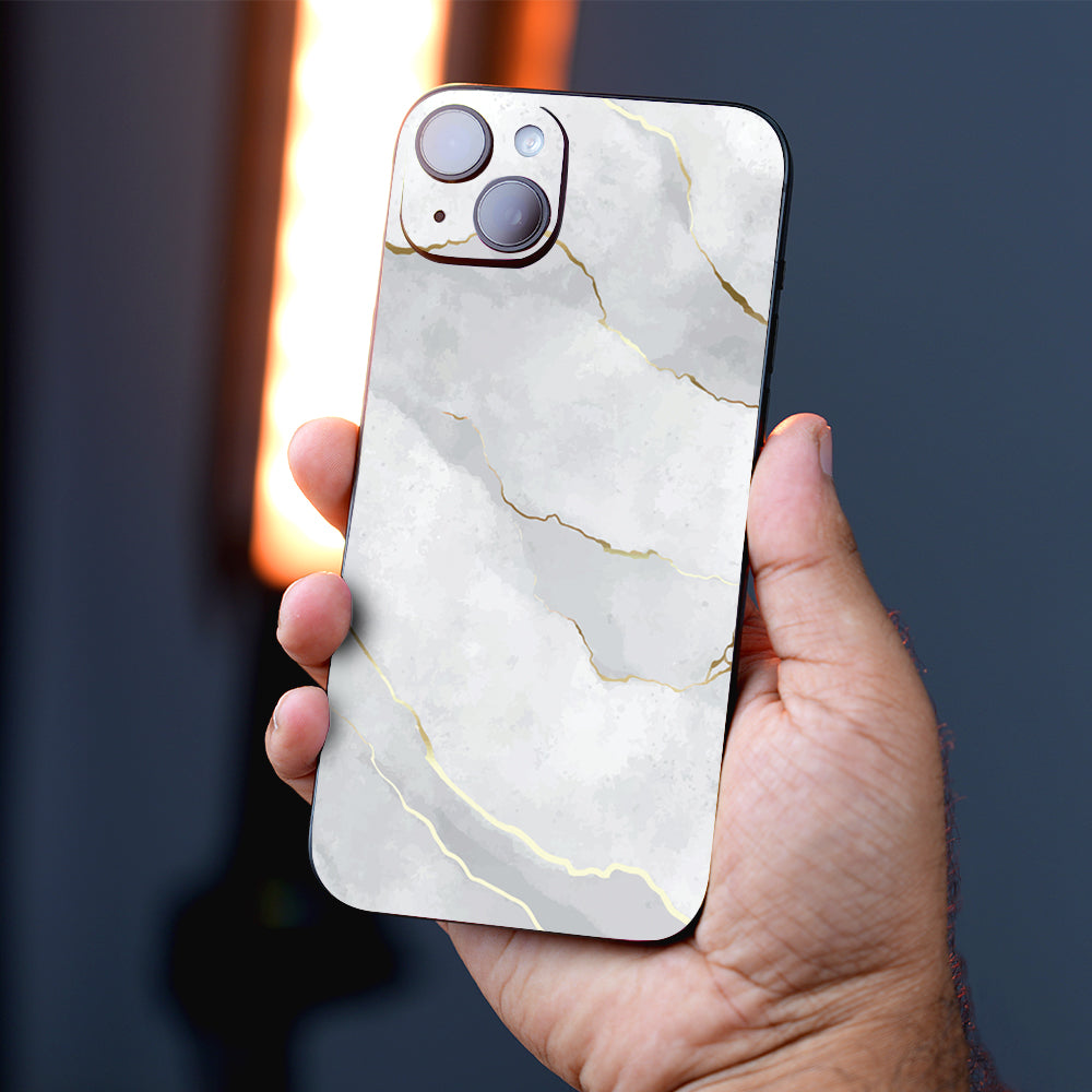 Grey Golden Marble Mobile Skin