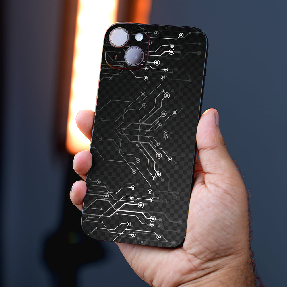 Black Digital Circuit Mobile Skin