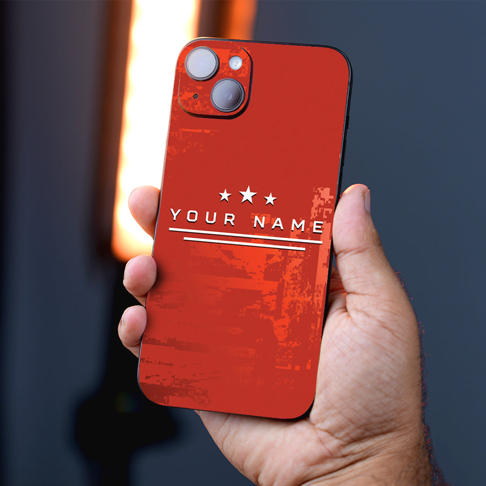 Star Red with Name Mobile Skin