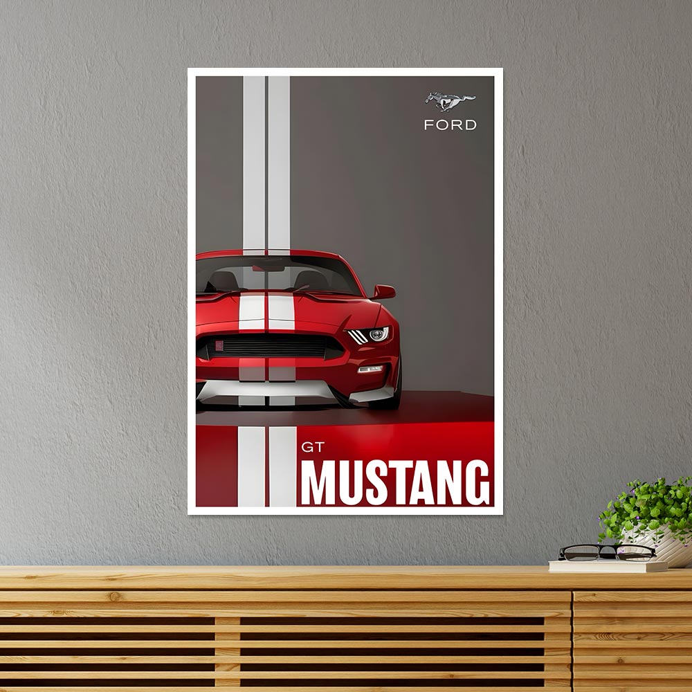 Ford GT Mustang Cars & Bikes Poster