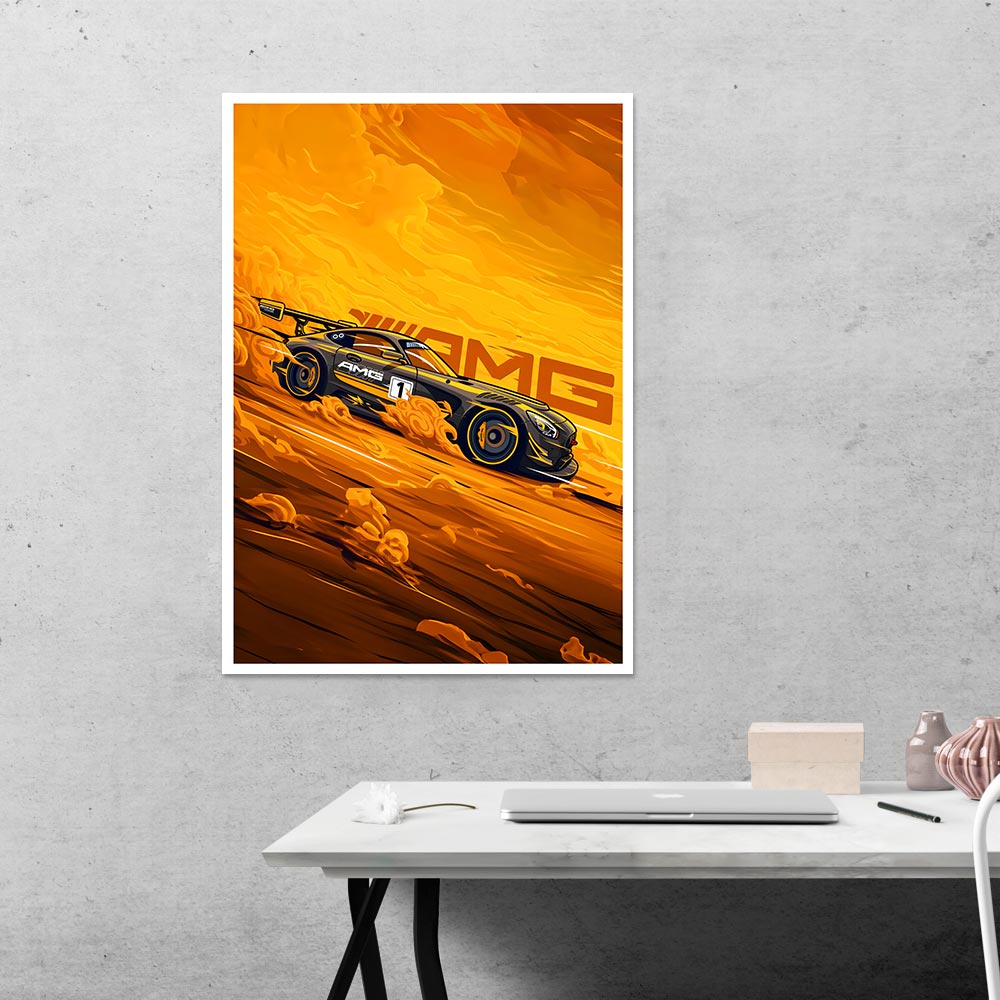 Mercedes Amg GTR Cars & Bikes Poster