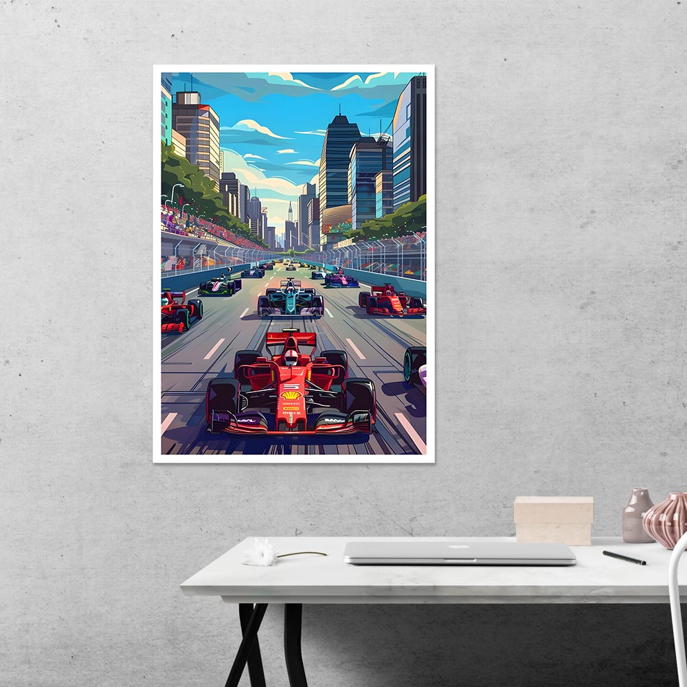 Racing Cars Cars & Bikes Poster