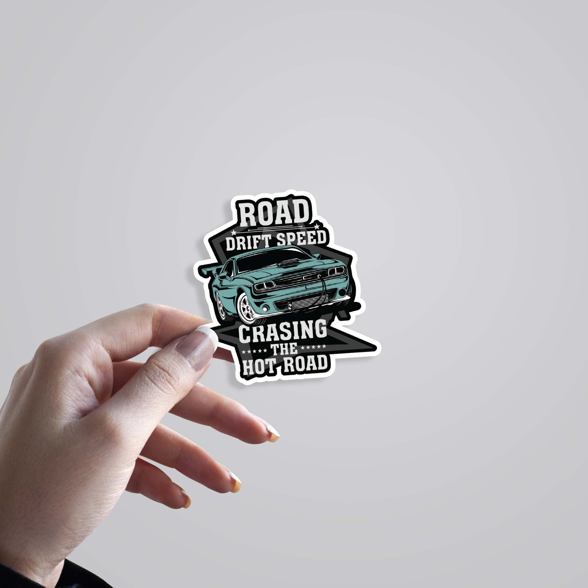 Chasing the hot road Cars & Bikes Stickers