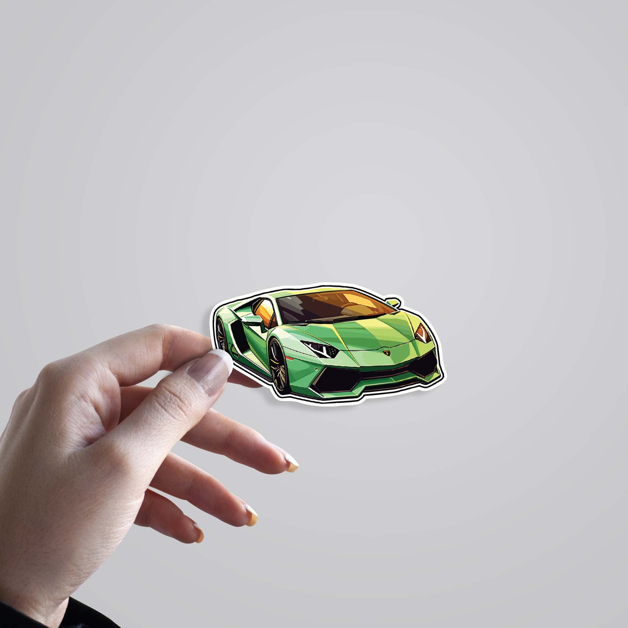 Green Lamborghini Aventador Cars & Bikes Stickers