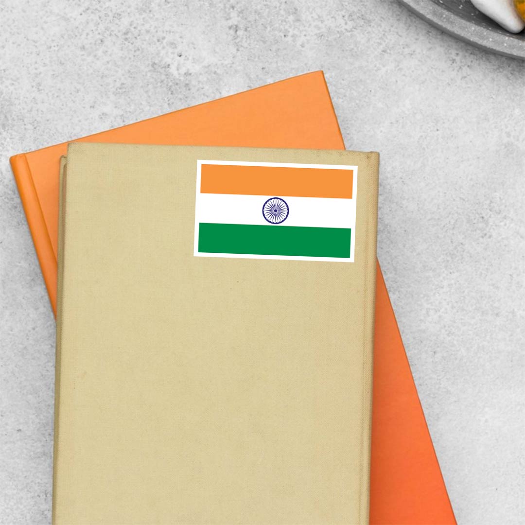 Indian Flag in Rectangle Casual Stickers
