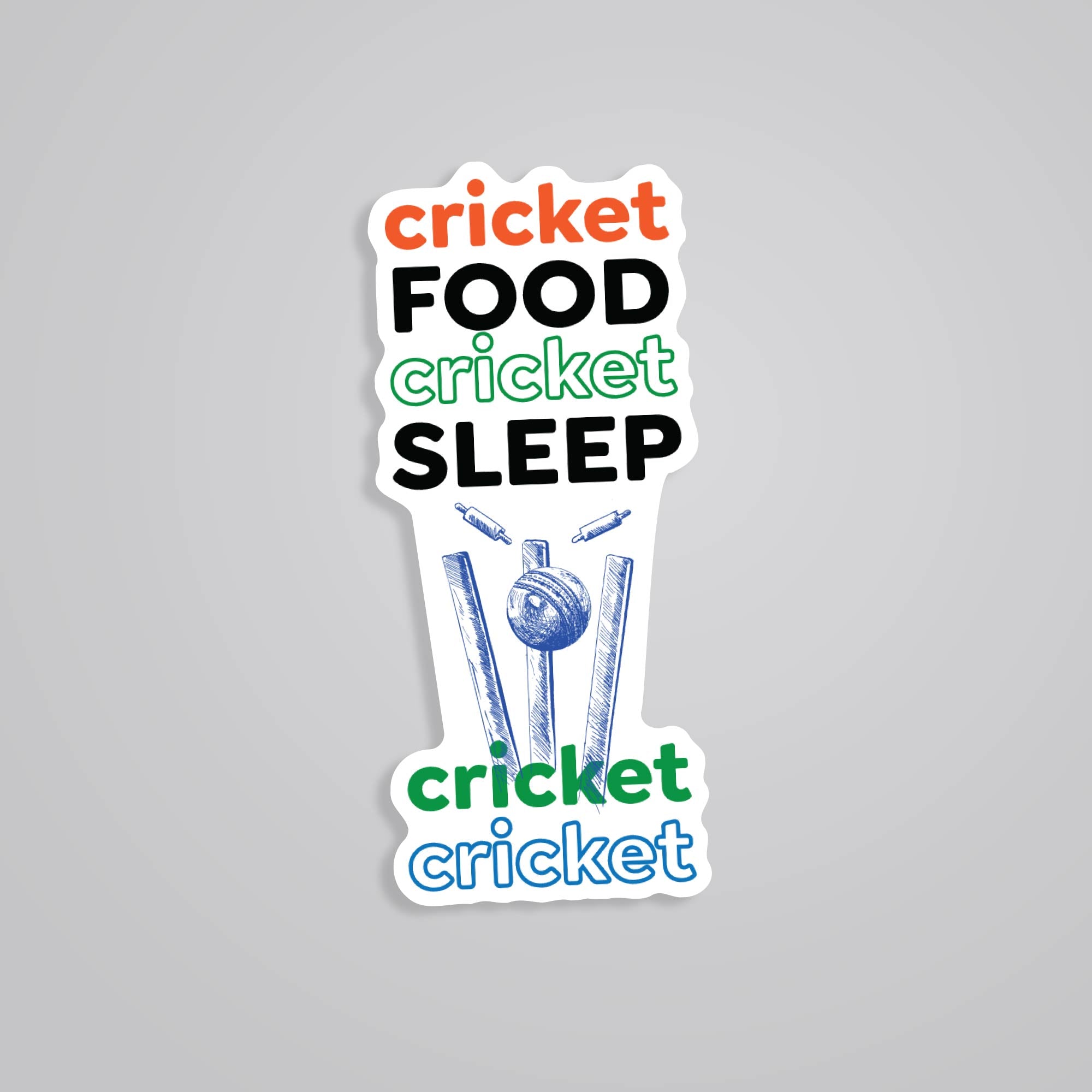 Fomo Store Stickers Sports Cricket Food Cricket Sleep