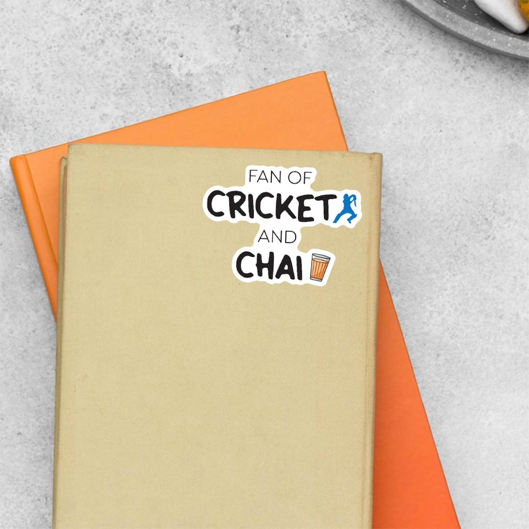 Fan of Cricket and Chai Sports Stickers