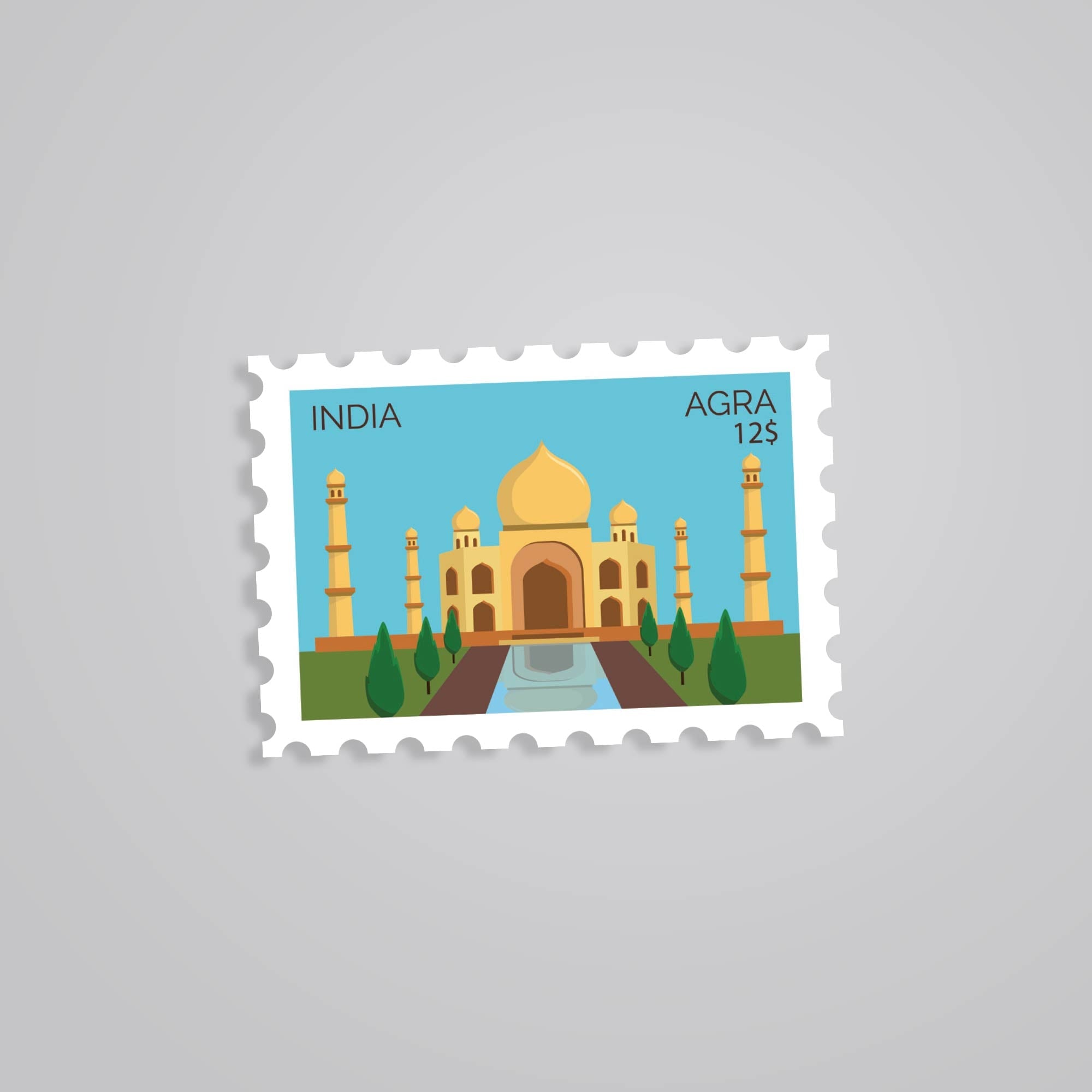 Fomo Store Stickers Travels India Agra Stamp