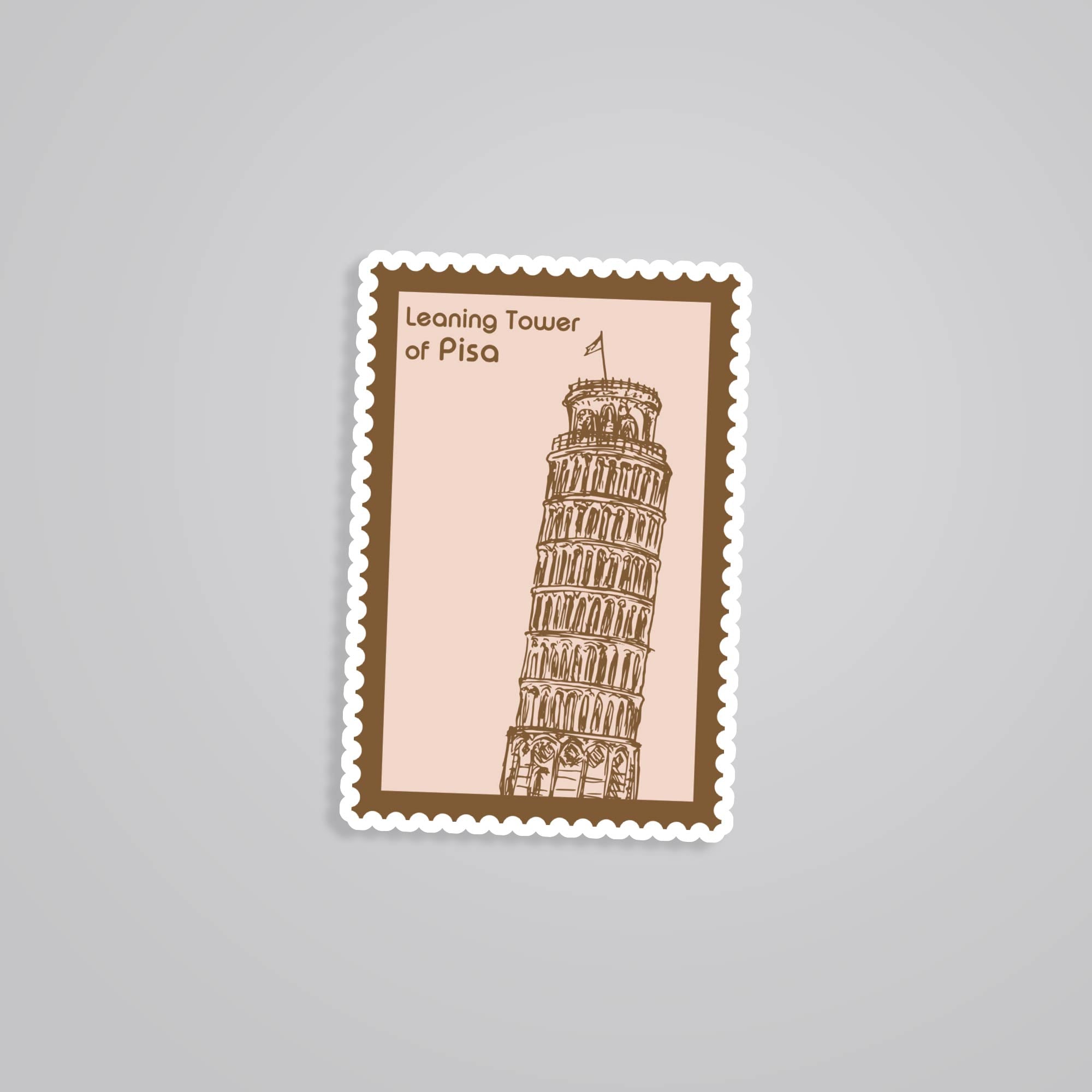 Fomo Store Stickers Travels Leaning tower of Pisa Stamp