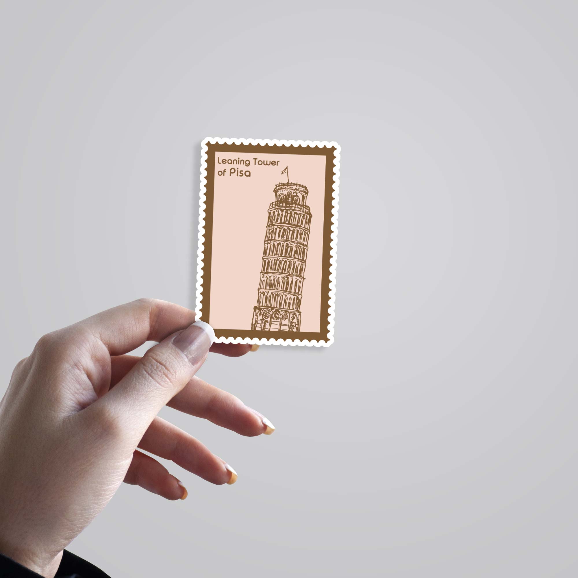 Leaning tower of Pisa Stamp Travels Stickers