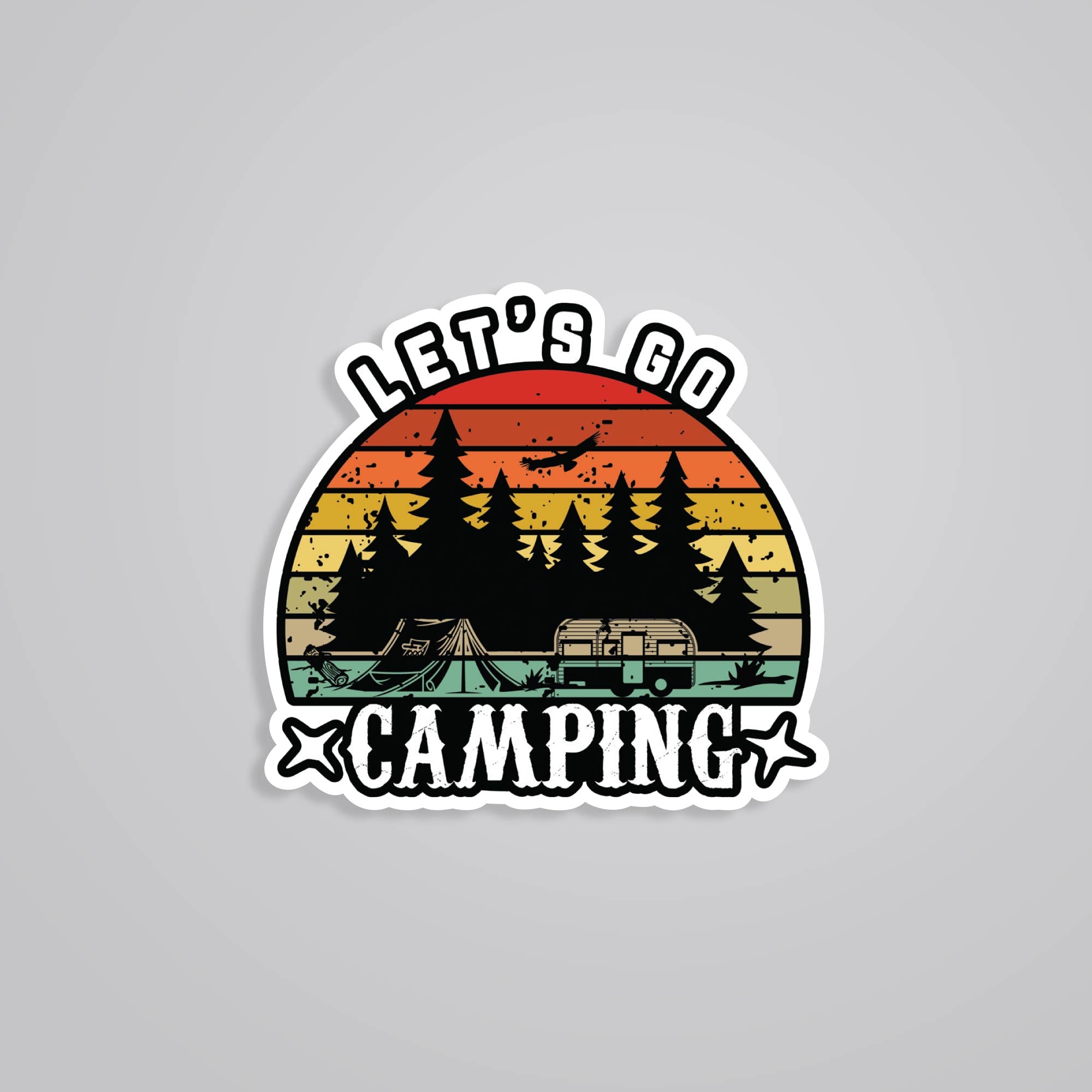 Fomo Store Stickers Travels Let's Go Camping