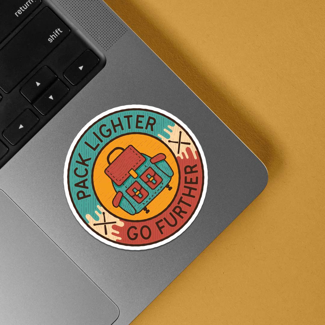 Pack Lighter Go Further Round Travels Stickers
