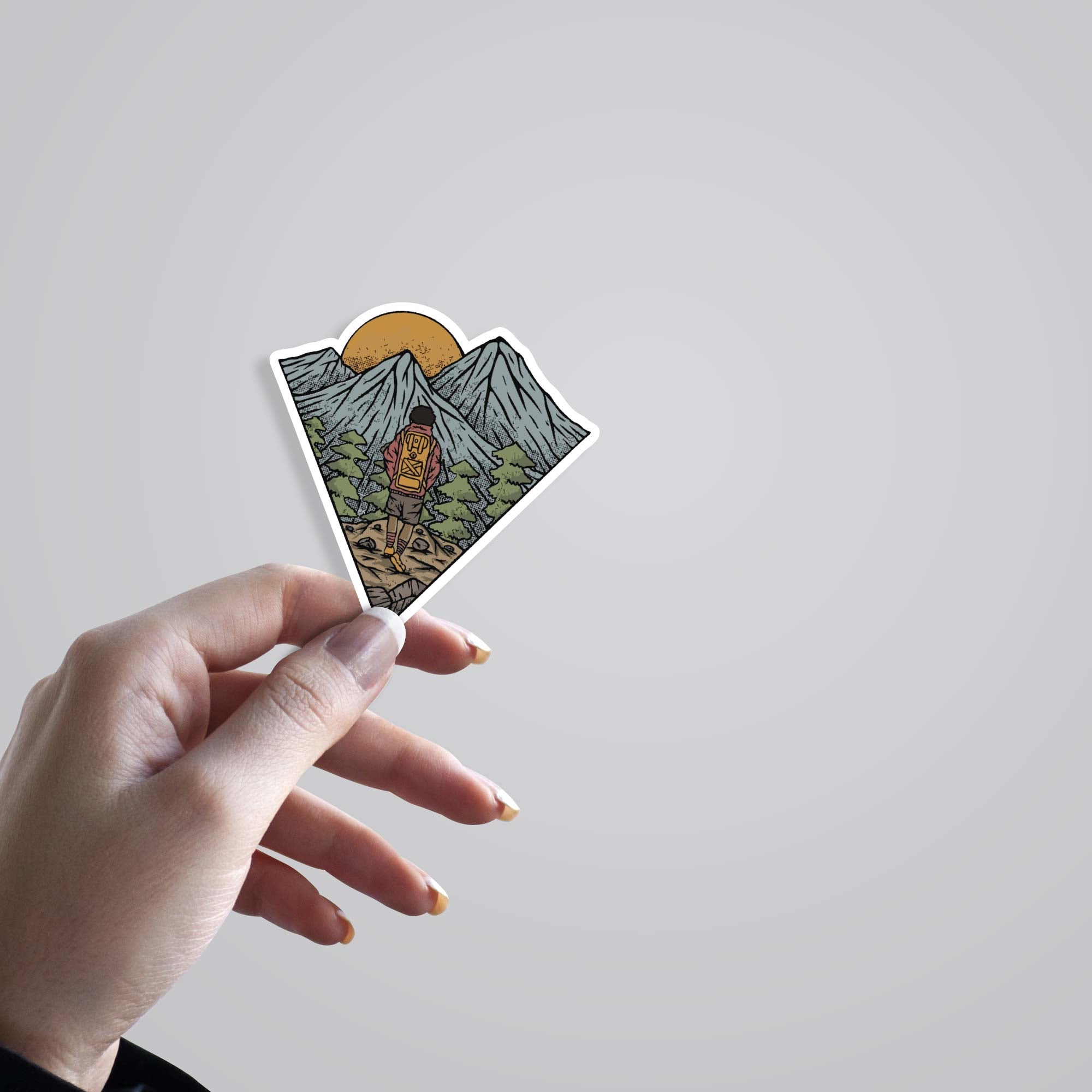 Vintage Mountain Landscape Travels Stickers