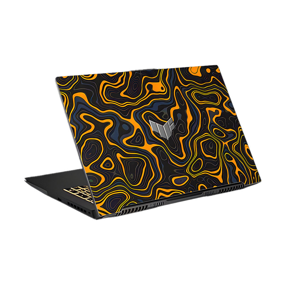 Amber Topographic Waves Asus TUF Gaming F17 FX707Z Laptop Skin