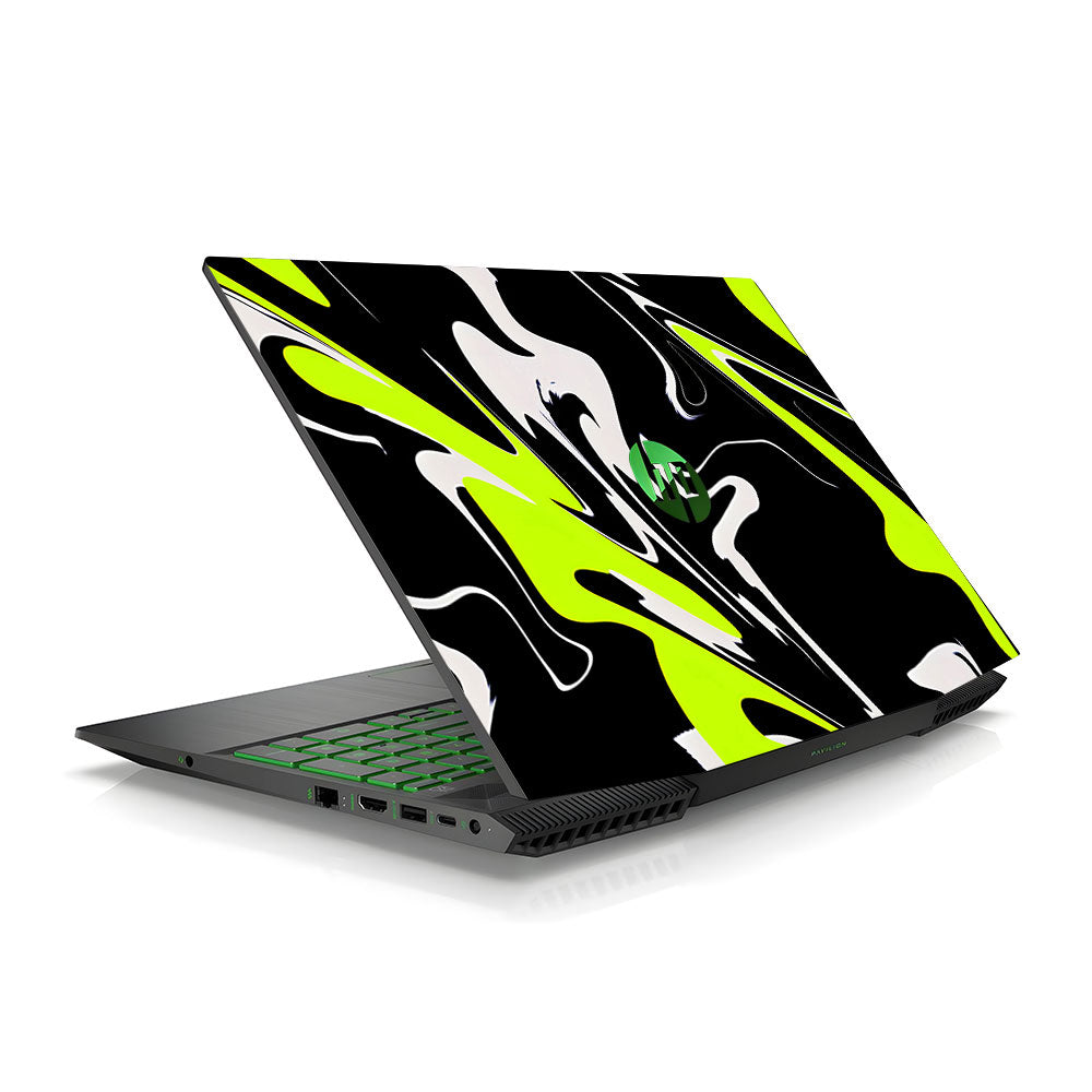 Neon Green and Black Patterns Pavilion Gaming 15 CX Laptop Skin