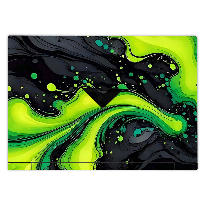 Neon Green Paint Swirls HP Victus Laptop Skin