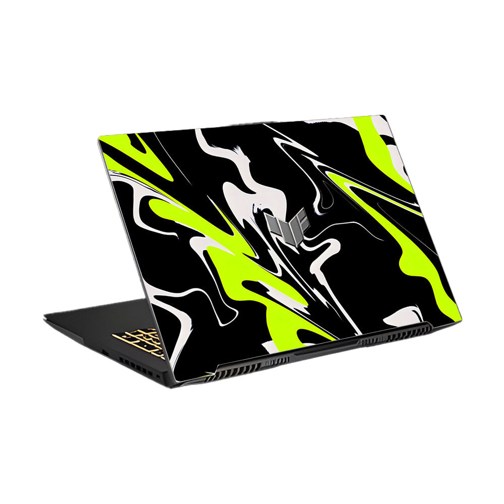 Neon Green and Black Patterns Asus TUF Gaming F17 FX707Z Laptop Skin