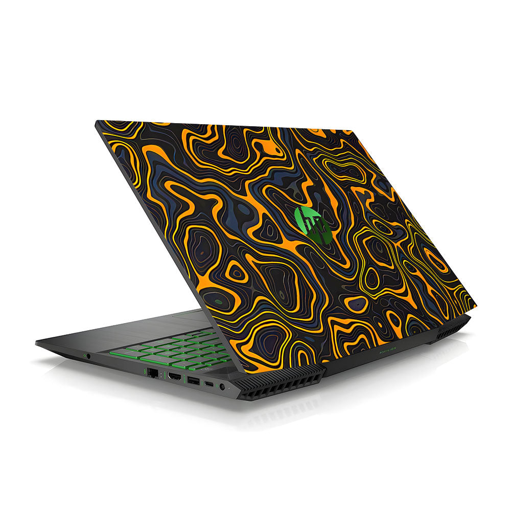 Amber Topographic Waves HP Pavilion Gaming 15 CX Series Laptop Skin