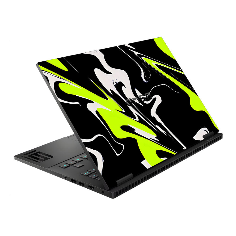 Neon Green and Black Patterns HP Omen Gaming 16 Laptop Skin